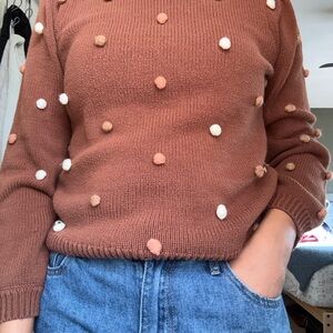 Blu Pepper Chocolate Sweater with Dots